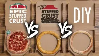 NOTHING But Stuffed Crust Pizza // Papa John's VS Pizza Hut VS DIY