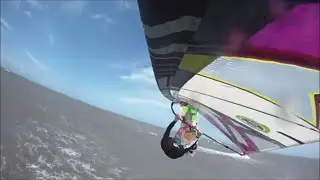 SCOT FARLEY WINDSURFING AT WELLINGTON POINT IN A BIG NORTHERLY