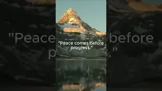 Peace comes before progress