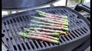 Prosciutto Wrapped Asparagus on a Weber Q