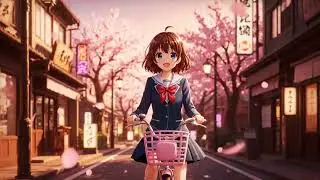 &ldquo;Sakura School Simulator Girl Riding Bicycle &ndash; Beautiful Cherry Blossom Street in 4K&rdquo;