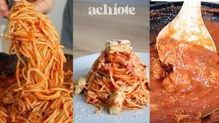 &iexcl;Espaguetis cremosos con piment&oacute;n y  pollo que parecen de restaurante!