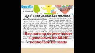 Bsc nursing holder good news for new mlhp notification