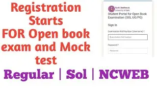 SOL OPEN BOOK EXAM MOCK TEST REGISTRATION STARTS 2020