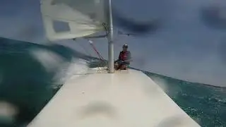 Spiral sailing dinghy with laser rig. Cracked 10 knts SOG.