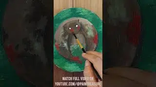Charming Bear and Butterfly 🌸🐻 | Oil Painting on Round Canvas