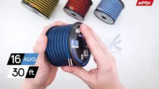 16 Gauge Speaker Wire for Car, Home or RV Audio Cable, Blue/Black, 30ft, CCA by InstallLink