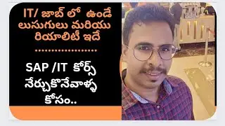 SAP కోర్స్ నేర్చుకొనే వాళ్ళ కోసం-జాబ్ రియాలిటీ మరియు లుసుగులు-ChanuSK SAP Best Trainer-SAP In Telugu