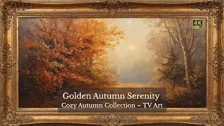 FREE TV ART | 4K Frame TV Screensaver | Golden Autumn Forest Path &ndash; Vintage Oil Painting No Music