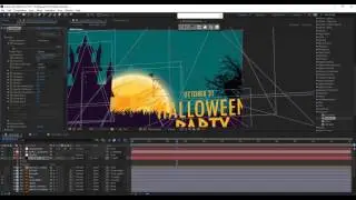 Halloween Party - Vector Animation Timelapse Process