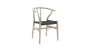 Wishbone Style Chair - Soaped Oak - Black Cord -  Inspired By Hans J. Wegner