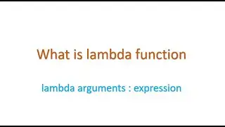 Python Interview questions - what is lambda function