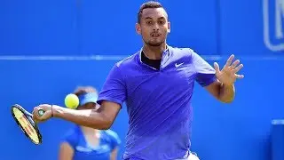 Nick Kyrgios Practice On Grass  - Wimbledon 2017 - Court Level View