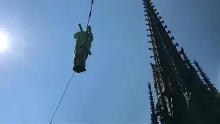 Watch: Saints take to the skies from Paris' Notre Dame cathedral