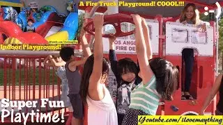Children's PLAYGROUND Playtime! Bouncers, Trampolines, Kiddie Slides and More! Train Ride!
