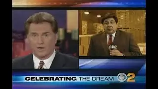 KCBS TV CBS 2 News at 5-6:30pm New Graphics and New Set Los Angeles January 20, 2003