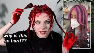 attempting to dye STRIPES in my hair (big fail of course)