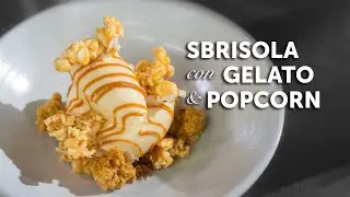 Sbrisola con Gelato alla Vaniglia e Popcorn al Caramello Salato - Ricetta di Davide Di Rocco
