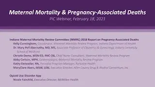 Maternal Mortality & Pregnancy-Associated Deaths - PIC Webinar 2/18/21