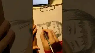 Part 4 of the portrait sketch. #asmr #art #drawing asmr, sketching, no bgm, sound of pencil, artist