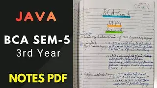 JAVA BCA 5th Semester 5 | BCA 5th sem notes | bca 3rd year | bca pu notes pdf Panjab University |pdf