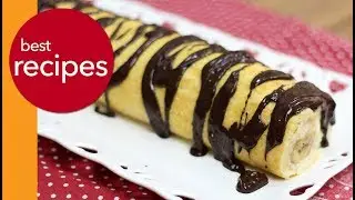Roll Cake Recipe With Banana - Banana Roll Cake Recipe Video