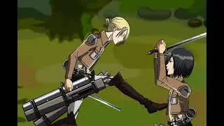 attack on titan Dc2  Mikasa vs. Annie 