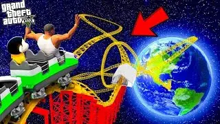 Shinchan and Franklin Tried Impossible Biggest Roller Coaster Space Parkour Challenge in GTA 5