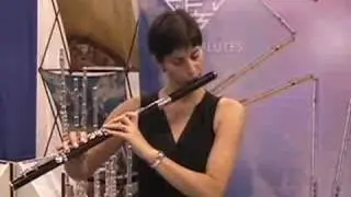 Nina Perlove, playing on a Sankyo wood flute