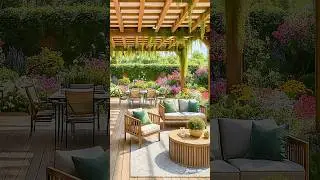 Dreamy Patio Garden Full of Colors 🌸 #home #gardendesign #garden #outdoorliving #eleganthomes