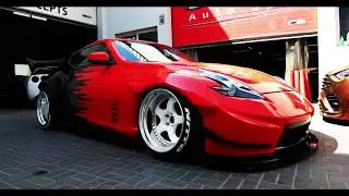 Wrapped Nissan 370z with Aim Gain Body Kits and Air Lift Air Suspensions