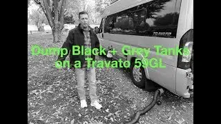 HOW TO DUMP Tanks & DISCONNECT Shore-power CLASS B RV Travato  |  Vanlife in a Travato GL