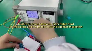 Multifiber Armored Fiber Patch Cord insertion loss and return loss test and end face inspection