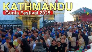 Gunla Festival (गुंला पर्व) KATHMANDU [4K🇳🇵] Virtual Walking Tour around Swayambhunath Stupa 2025