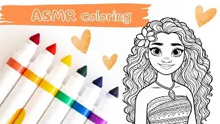 Disney Princess ASMR Coloring | Brush Marker Sounds | Sleep & Chill