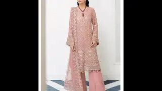 Chiffon Full Heavy Embroidered Dress With Chiffon Dupatta Suit (UnStitched) (CHI-818)