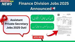 Finance Department Jobs 2025 Online Apply | Ministry of Finance Jobs 2025 | Govt Jobs in Pakistan
