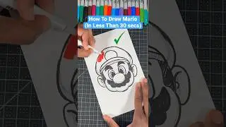 Это помогло мне нарисовать Марио за 30 секунд! 🤯 #supermariomovie #howtodraw #shorts