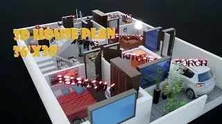using animators and rotators in Twinmotion rendering House Plan 36'x30' || 3d house map planning AI