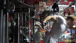 High pulley, stretch curls targeting the long head of the biceps