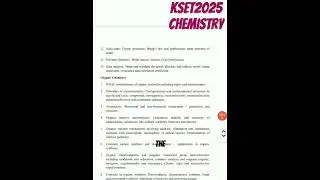 || kset2025 #karnataka #chemistry #syllabus #exam #science #english