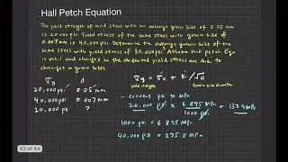 Hall Petch Equation example (MST542)