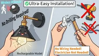 How to Install Wall Lights Without Wiring | DIY Motion Sensor #wirelesslighting #motionsensor #diy
