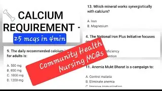 CHO Special Class of Calcium requirement UP CHO I Bihar CHO#4 Staff Nurse | RRB /NORCET/dsssb 