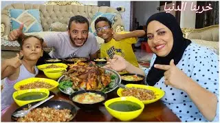 تحدي اكل/2 ديك بلدي 5كيلو🐓 الملوخيه مع حماتي والقعده البلدي تعالوا شوفوا ايه اللي حصل في العزاء 🤭