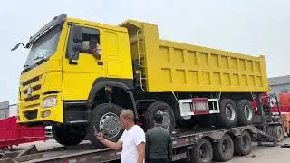 Refurbished 6x4 dump truck ready for sea shipment to Tanzania.