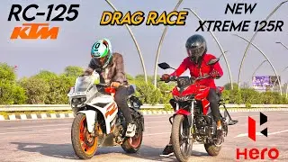 New 2026 Hero Xtreme 125R vs KTM RC 125 Drag race video Top speed #hero #ktm 
