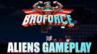 BROFORCE ALIENS CO-OP GAMEPLAY