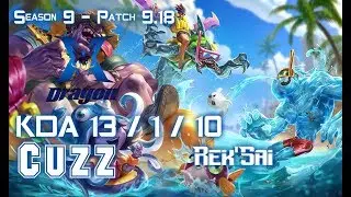KZ Cuzz REK'SAI vs NIDALEE Jungle - Patch 9.18 KR Ranked