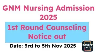 GNM nursing 1st counseling 2025 assam, GNM admission notice #gnm #gnmnursing 